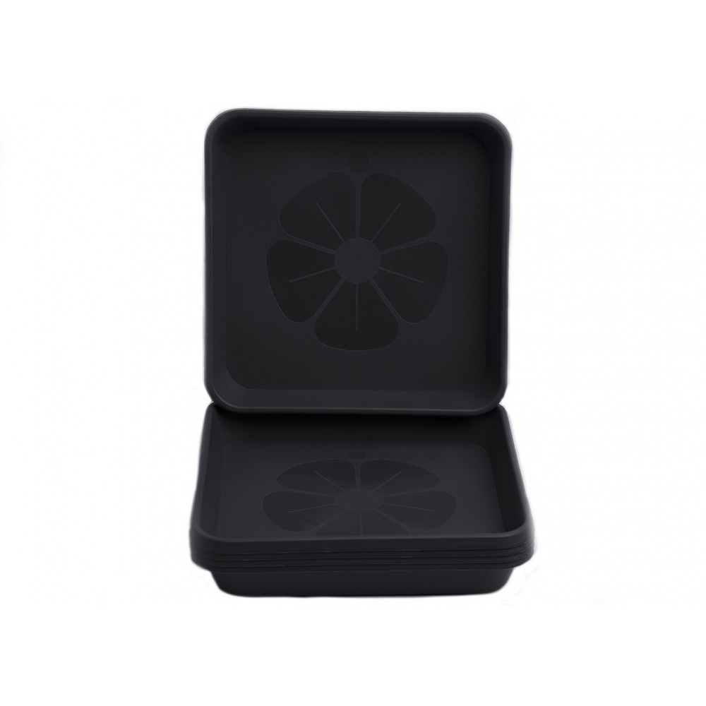 Plant Pot Saucers Square Anthracite